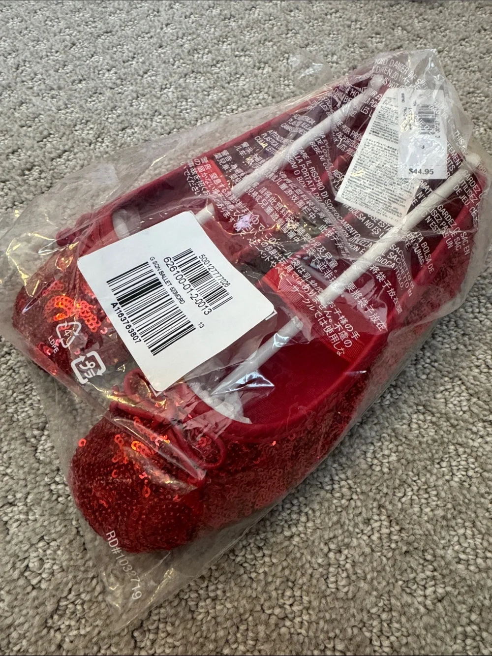 Red small squin Ballet Flats